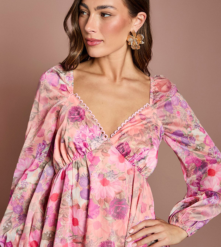 فستان ميدي بطبعة