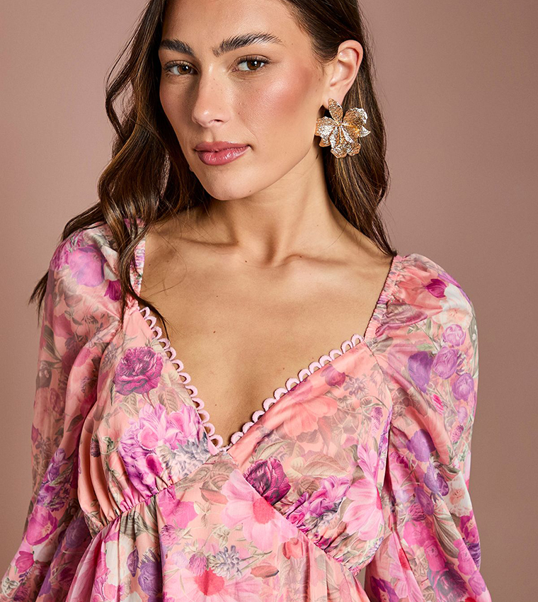 فستان ميدي بطبعة