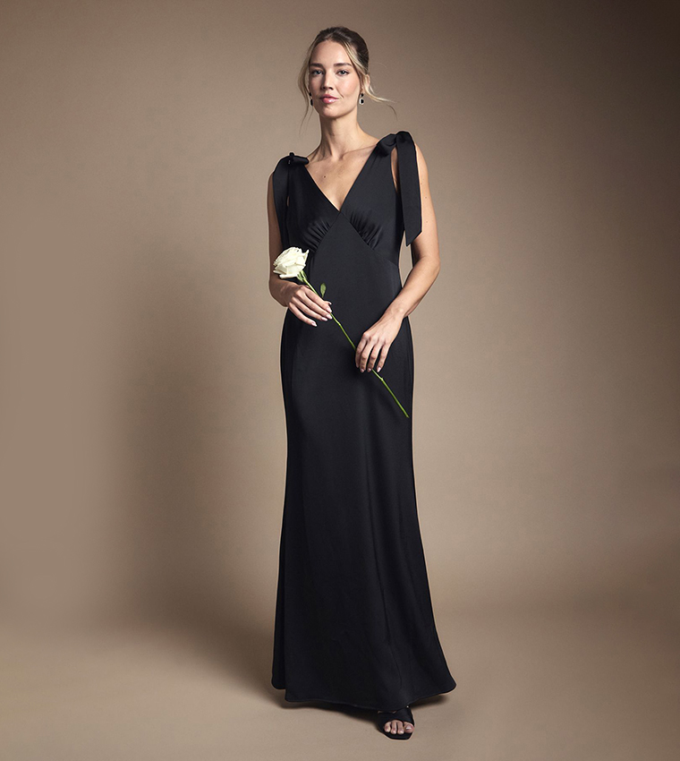knee length dresses for ladies Khaite Coast Dress in Black - Black Designer Dress