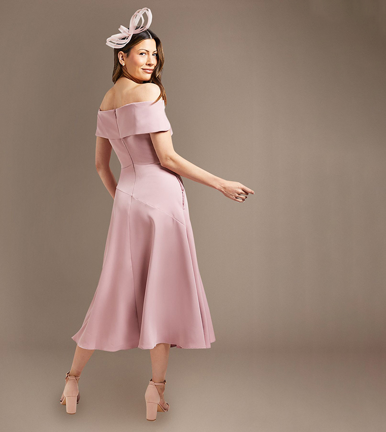 Bardot Waterfall Crepe Midi Dress