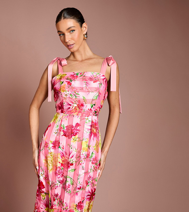 فستان ميدي أورجانزا بطبعة