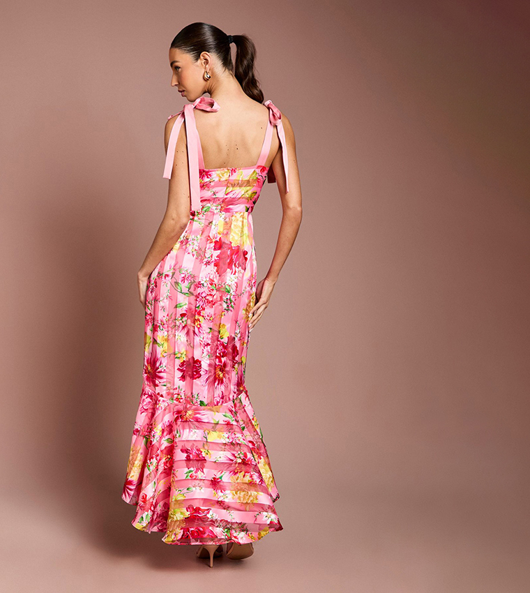 فستان ميدي أورجانزا بطبعة