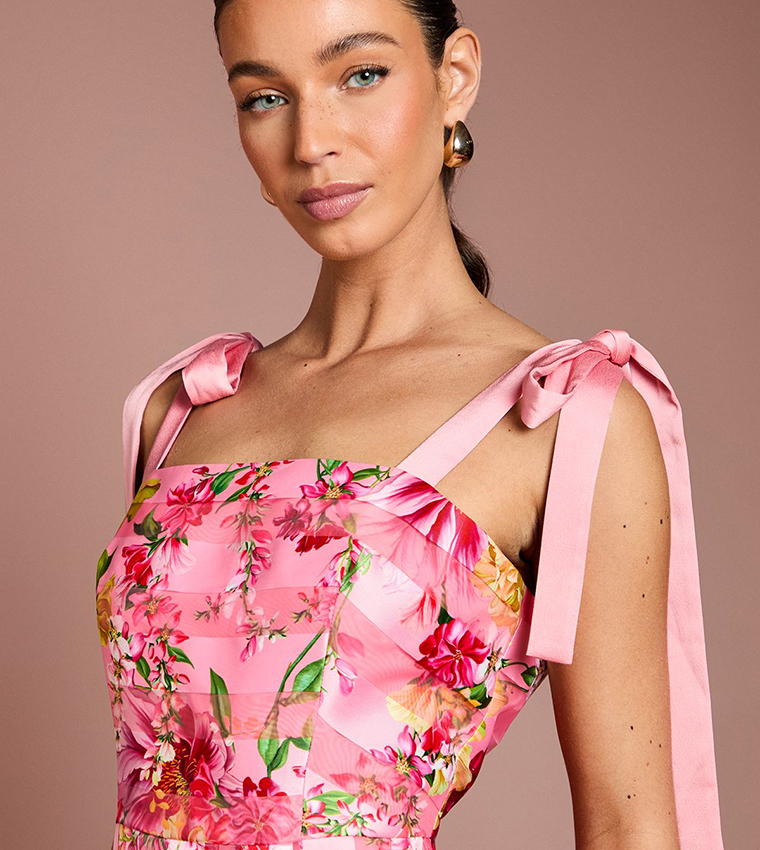 فستان ميدي أورجانزا بطبعة