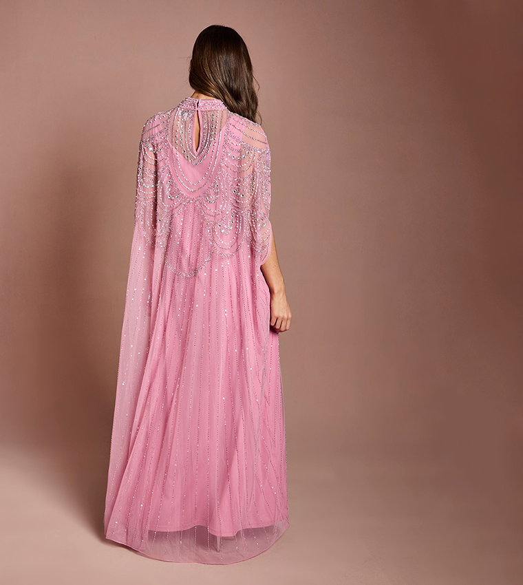 Heavily Embellished Chiffon Maxi Dress