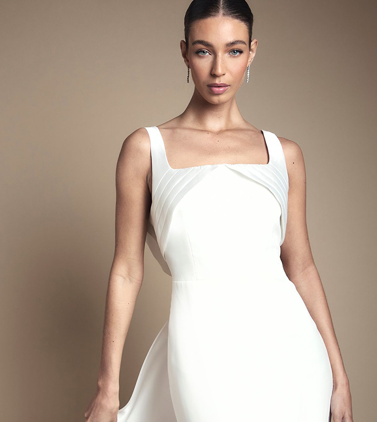 Bow Back Column Maxi Dress