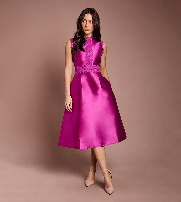 Twill Shiny Lace Dress