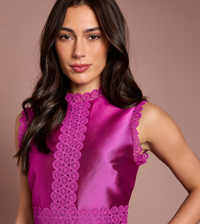 Twill Shiny Lace Dress
