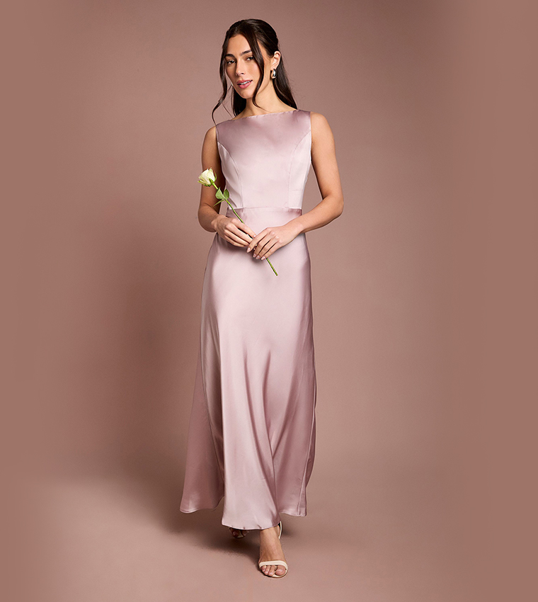 Sleeveless Satin Bridesmaid Dress