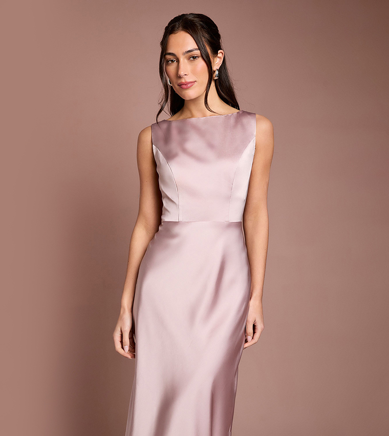 Sleeveless Satin Bridesmaid Dress