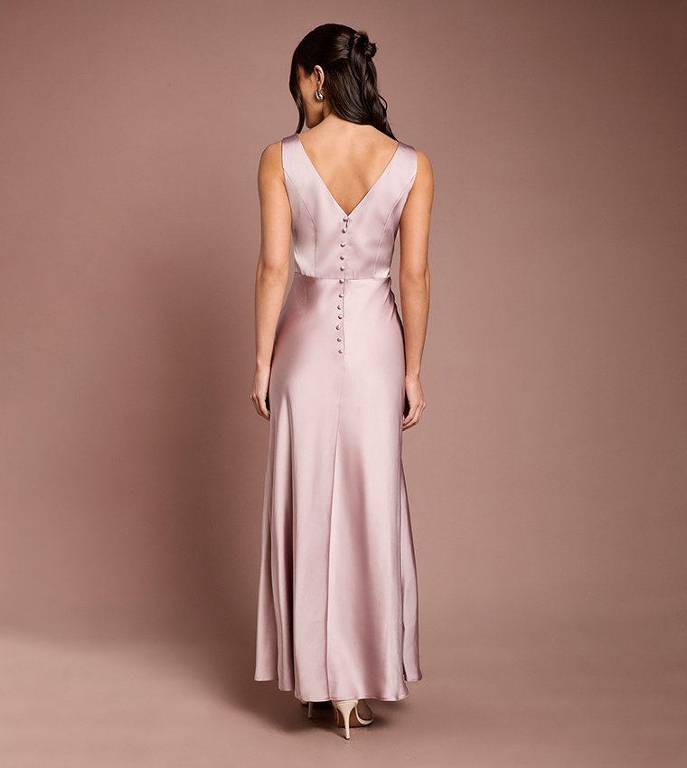 Sleeveless Satin Bridesmaid Dress