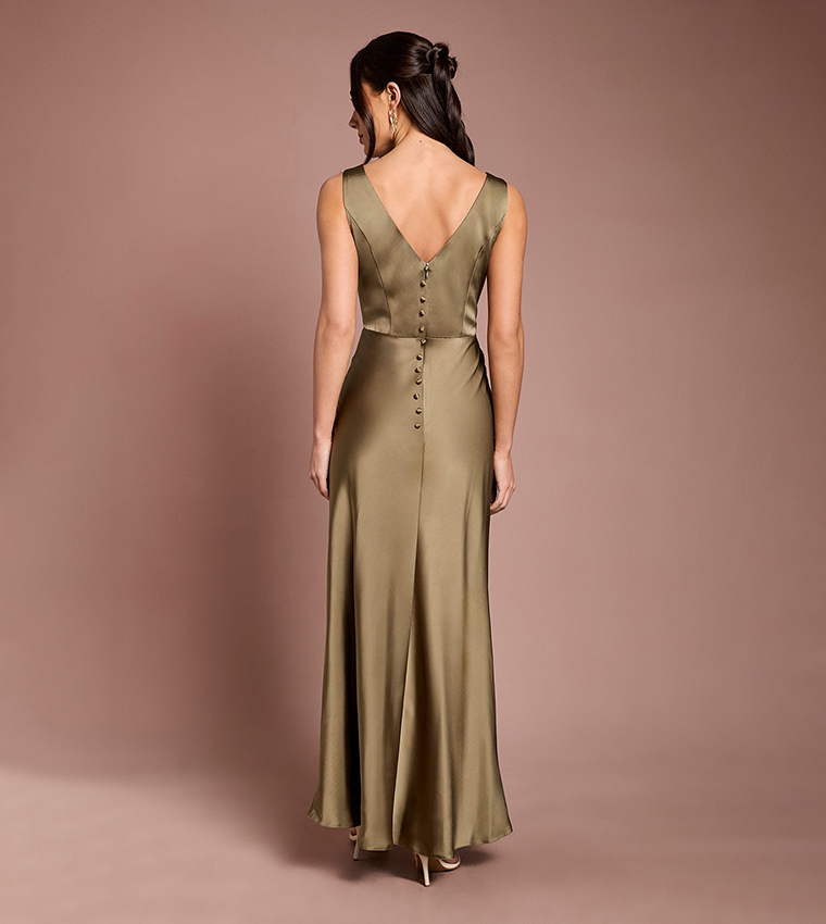 Sleeveless Satin Bridesmaid Dress