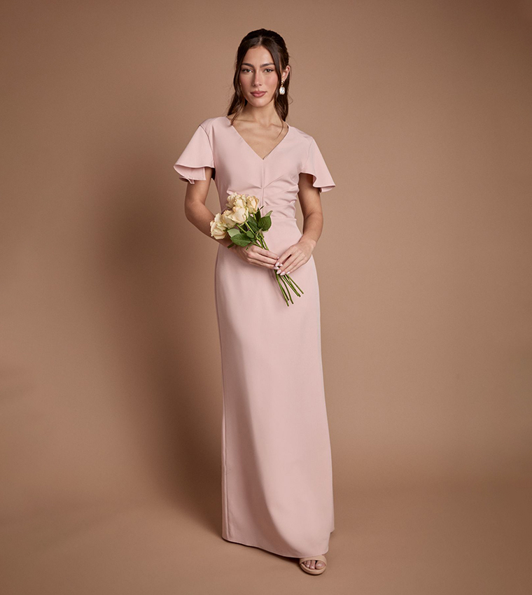 wed2b bridesmaid dresses Pink Blush Coast Dress Bridesmaids Dresses Available Online In Store Bridal party Size:L (34-35 sleeve length) pageant-dresses Gold Straps Peach Chiffon