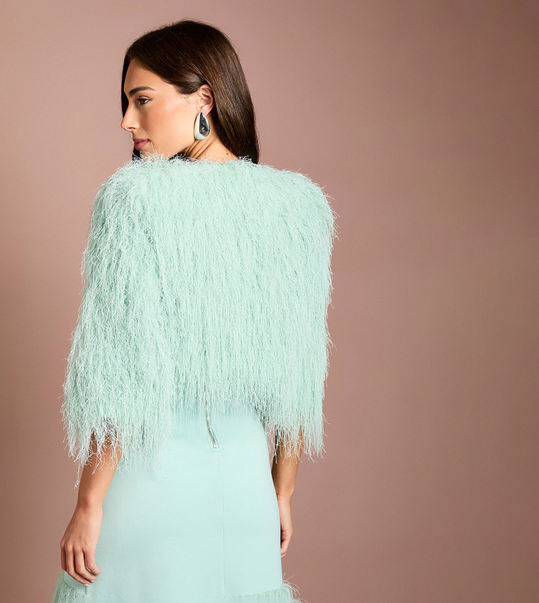 Fringed 3/4 Sleeves Jacket