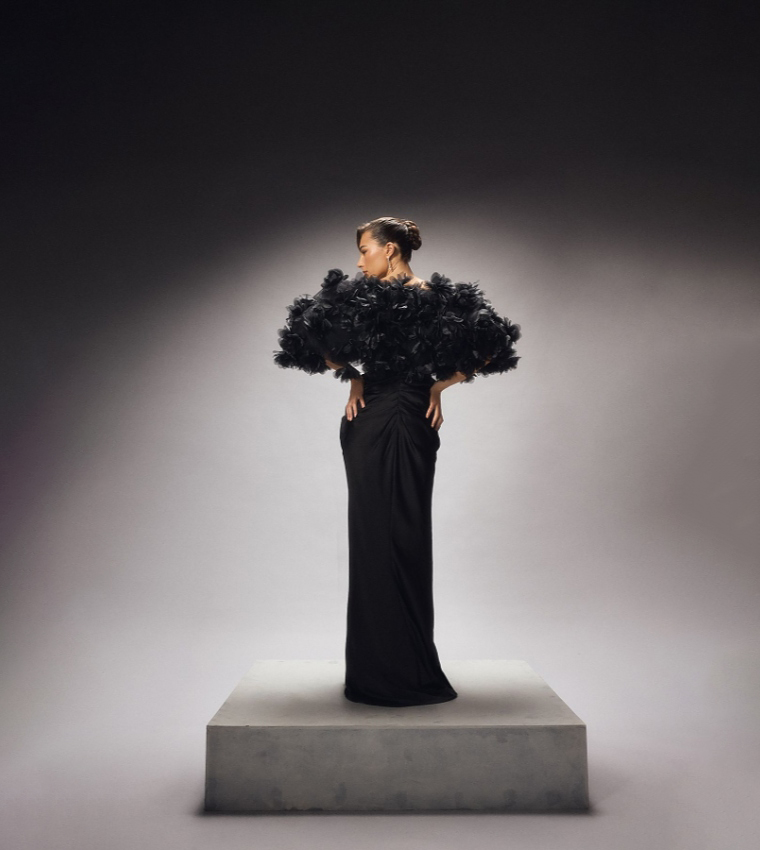 Couture 3D Floral Shawl Top