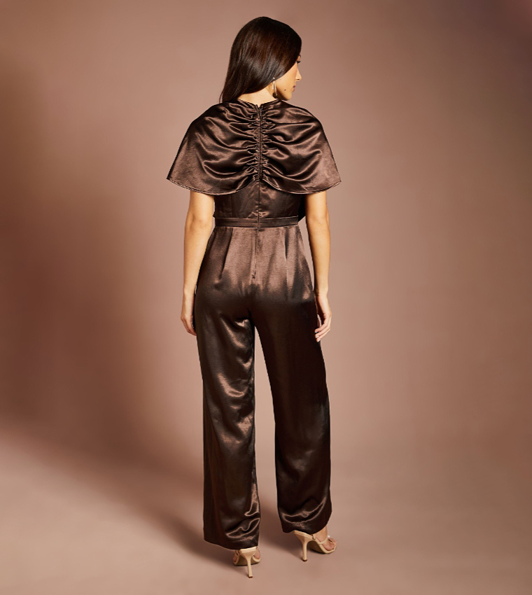 Drape Satin Wide Leg Jumpsuit