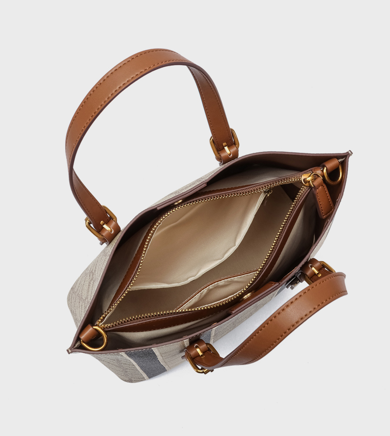 Monogram Patterned Tote Bag