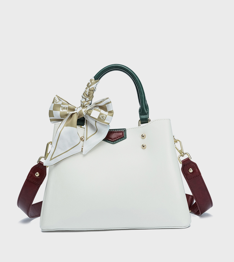 Scarf Detail Satchel Bag
