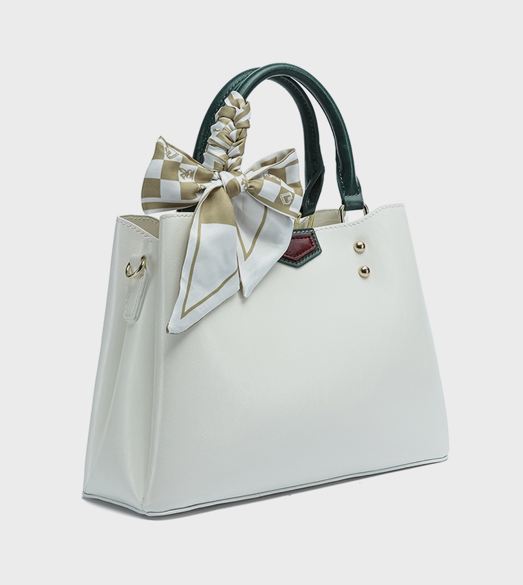 Scarf Detail Satchel Bag