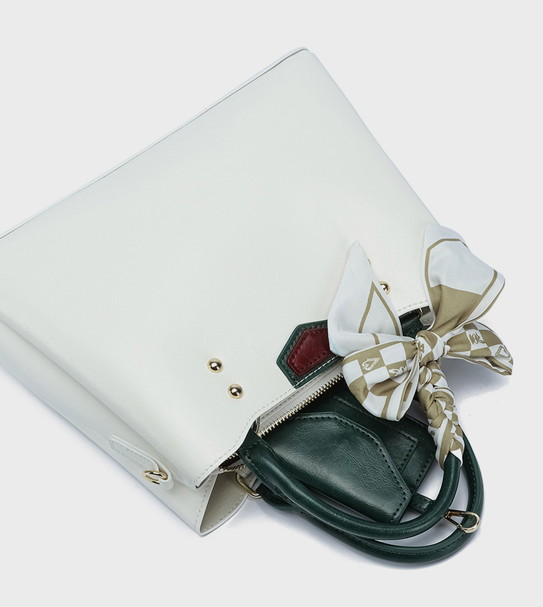 Scarf Detail Satchel Bag