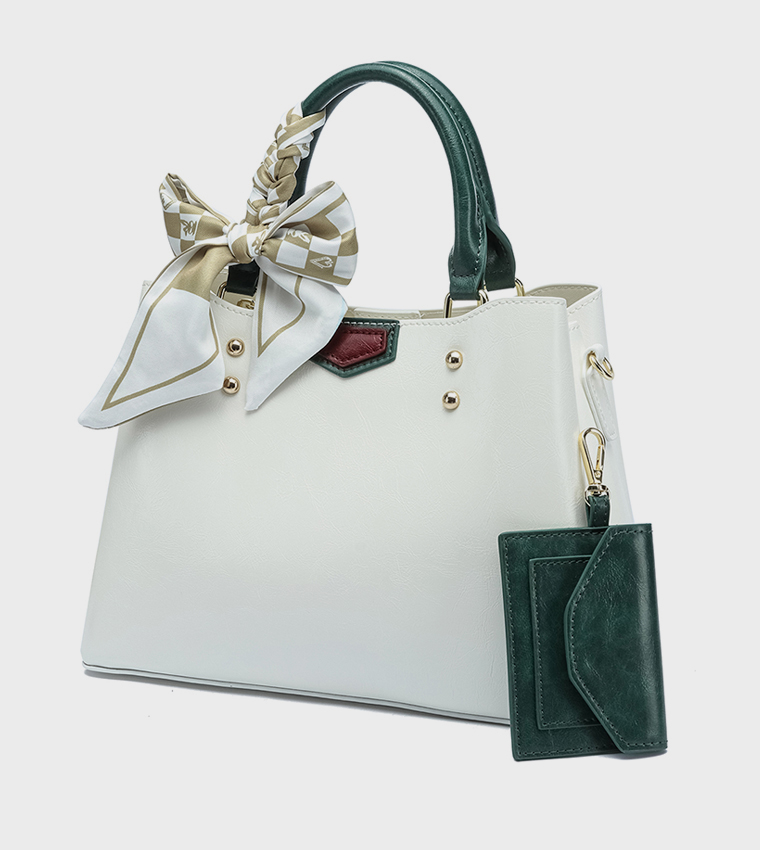 Scarf Detail Satchel Bag