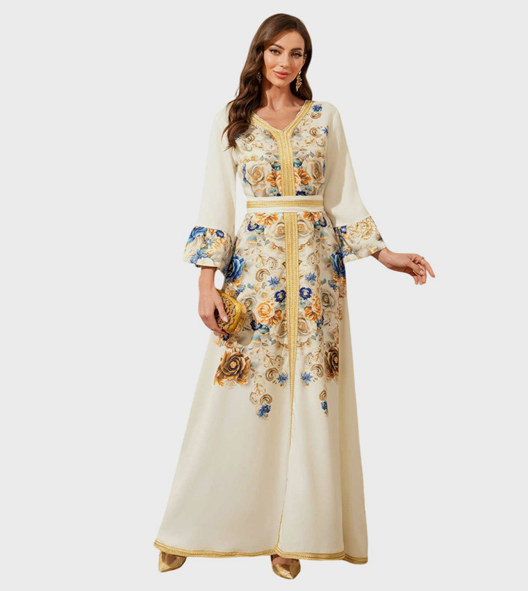 ZAHRA Embroidered Velvet Touch Jalabiya