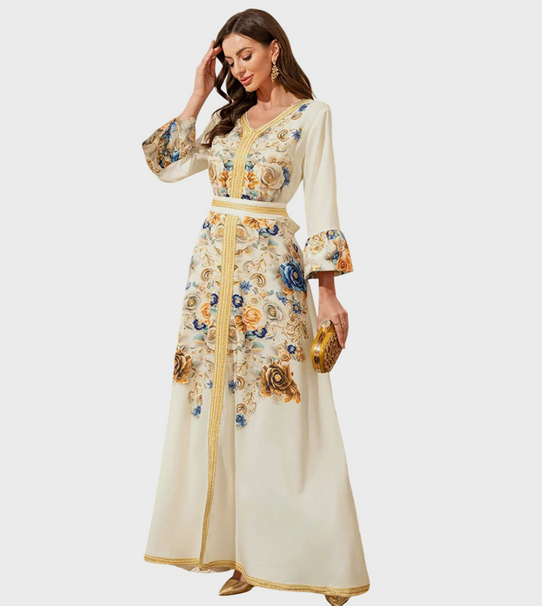 ZAHRA Embroidered Velvet Touch Jalabiya