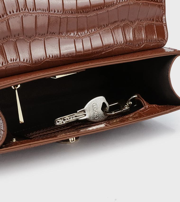 Textured Crossbody Bag with Coin Pouch