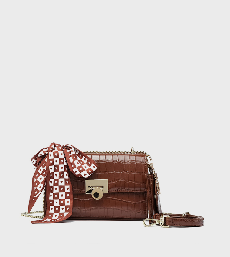 Textured Crossbody Bag with Coin Pouch