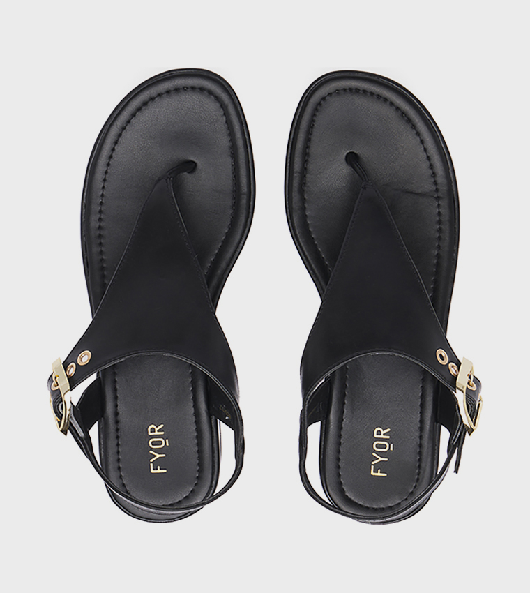 Solid Buckle Detail Platform Sandals