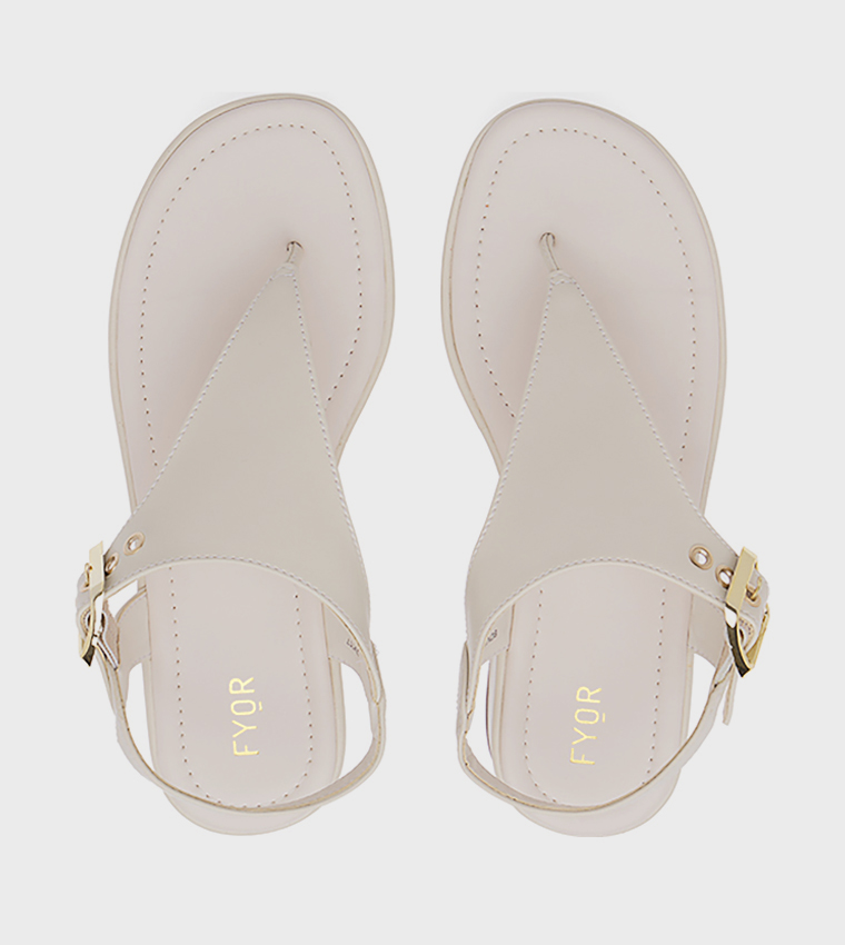 Solid Buckle Detail Platform Sandals