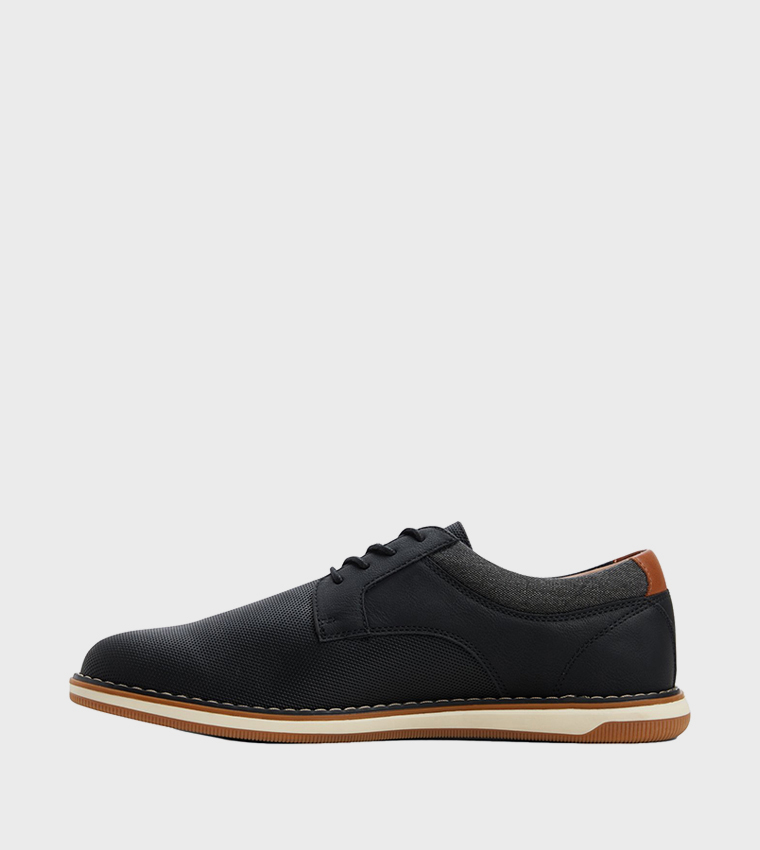 BELLIS Textured Round Toe Lace Up Casual Shoes