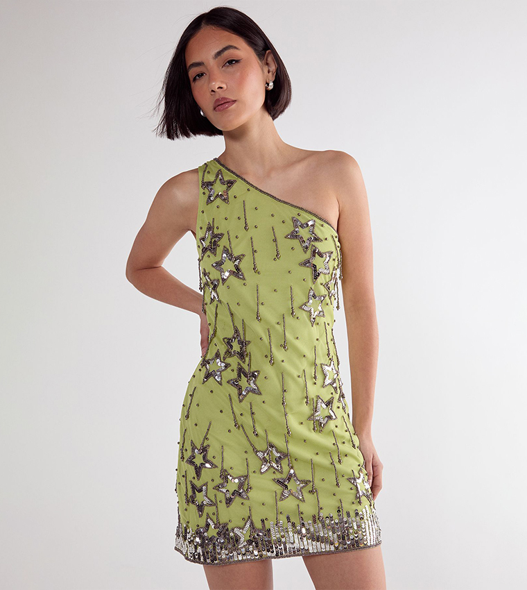nasty gal green sequin dress Buy Outlet Star Tassel One Shoulder Mini In free people dress