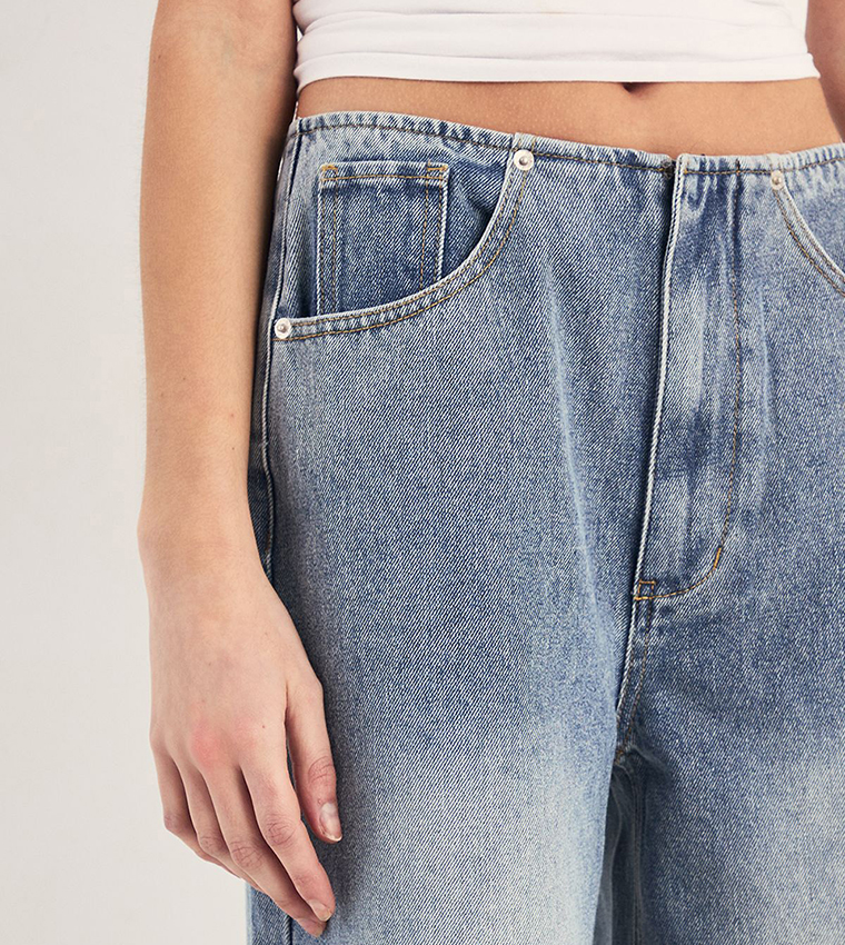 Faded Low Waist Baggy Jeans