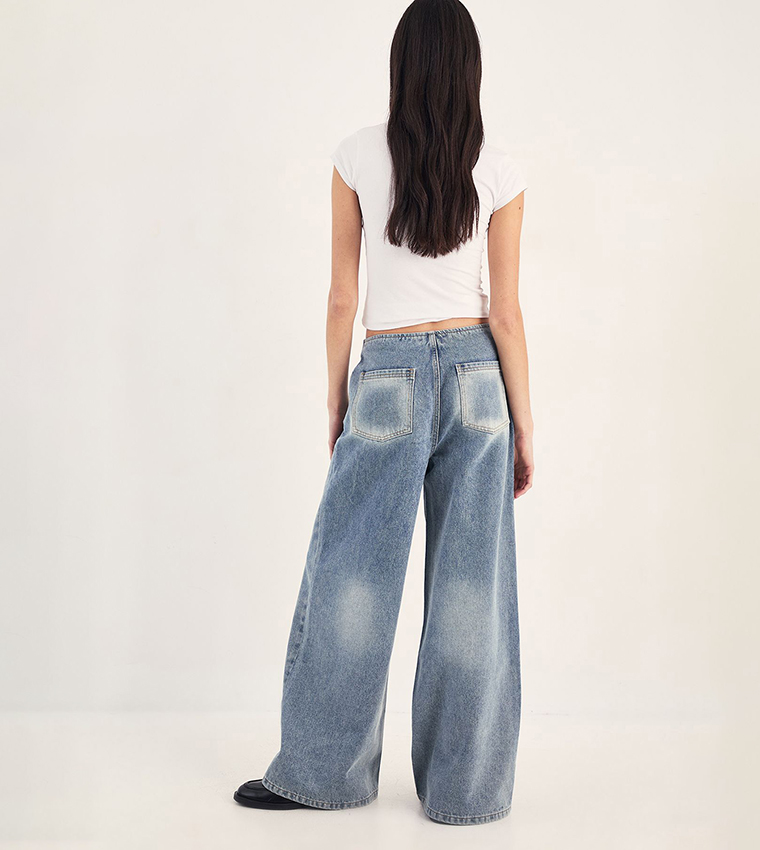 Faded Low Waist Baggy Jeans