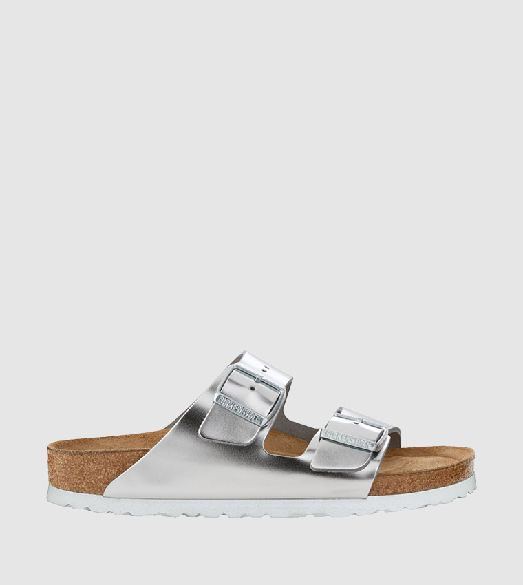 Arizona Soft Footbed Leather Metallic Silver