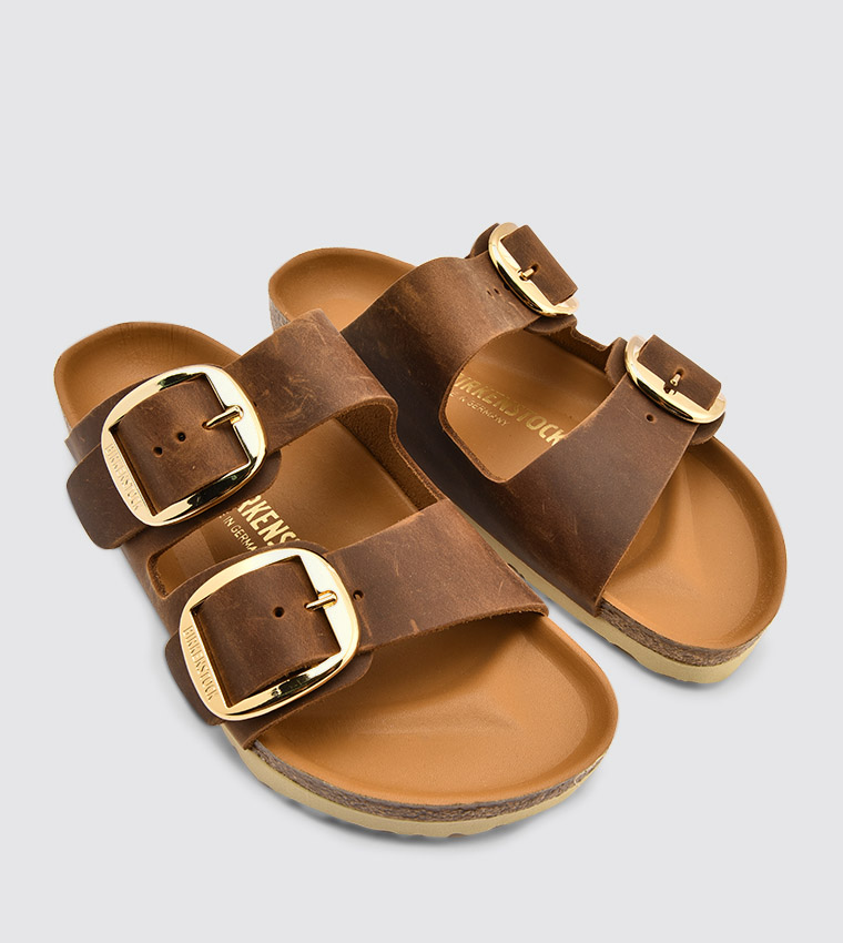 Arizona Big Buckle Oiled Leather Cognac - Narrow Fit