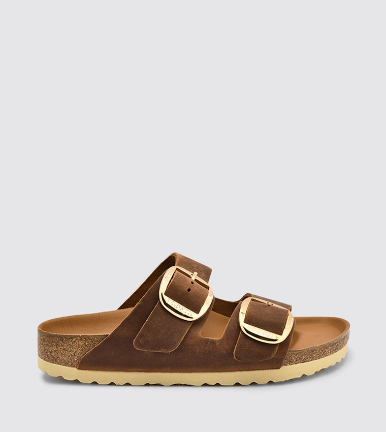 Arizona Big Buckle Oiled Leather Cognac - Narrow Fit