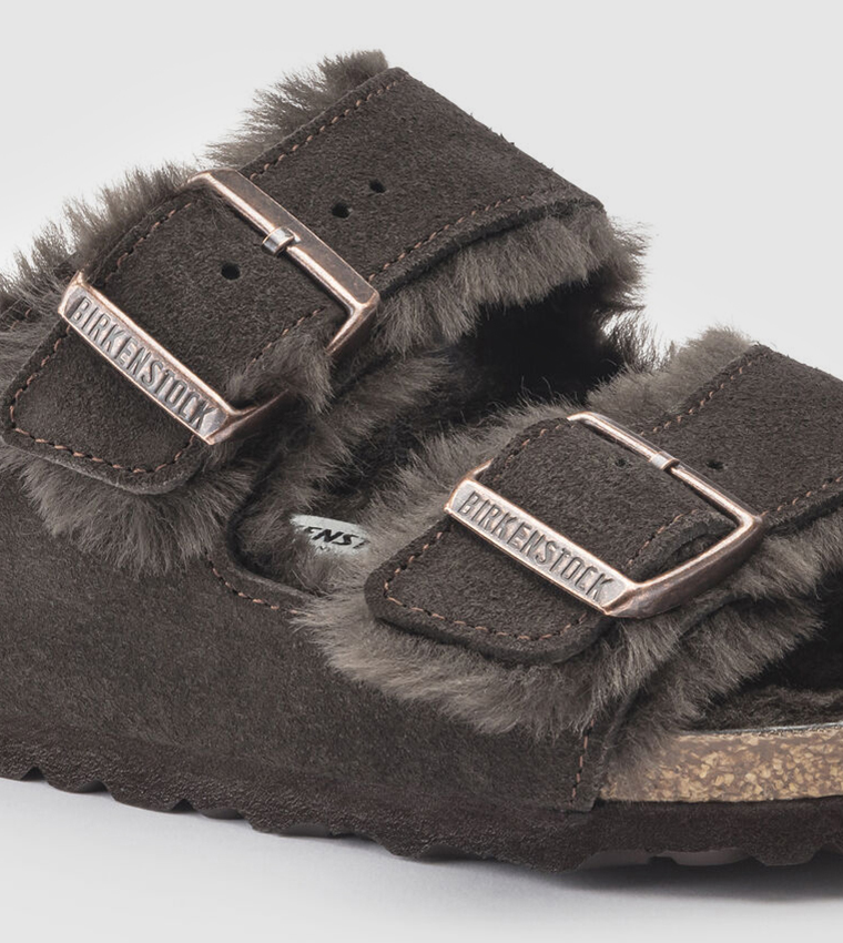 Arizona Shearling Suede Leather Sandals - Narrow Fit