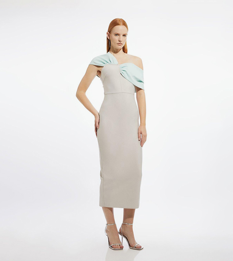figure form bandage asymmetric strap knit midi dress Buy Karen Millen Figure Form Bandage Asymmetric Strap Knit Midi Dress In  Teal