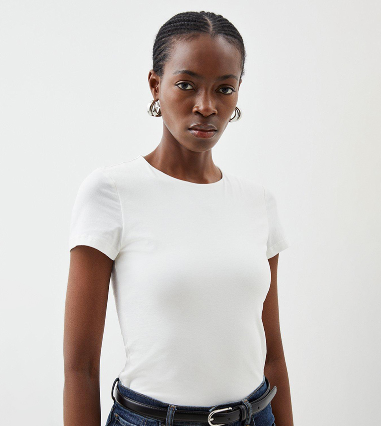 Solid Stretch Cotton T-Shirt