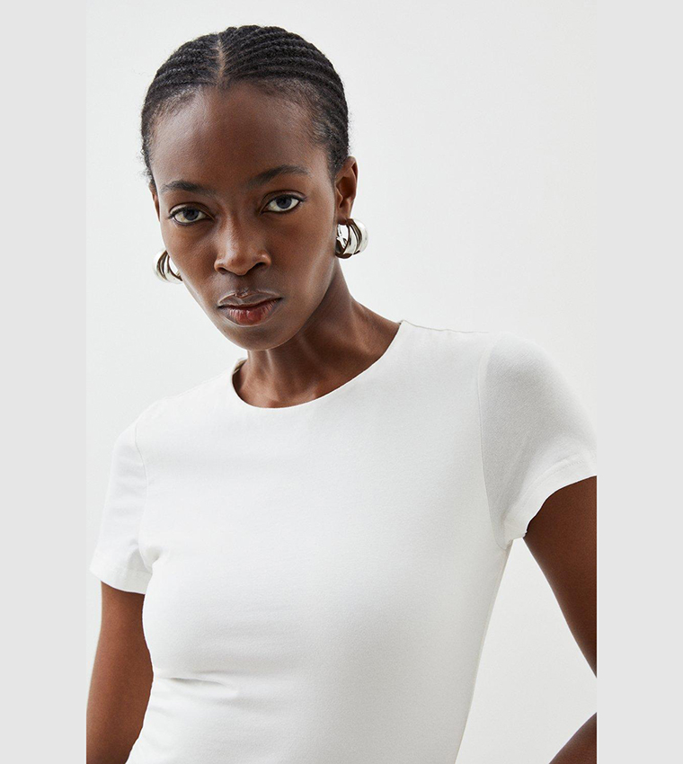 Solid Stretch Cotton T-Shirt