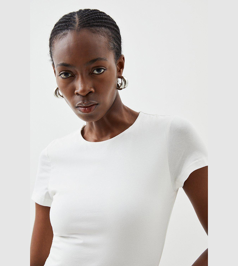 Solid Stretch Cotton T-Shirt