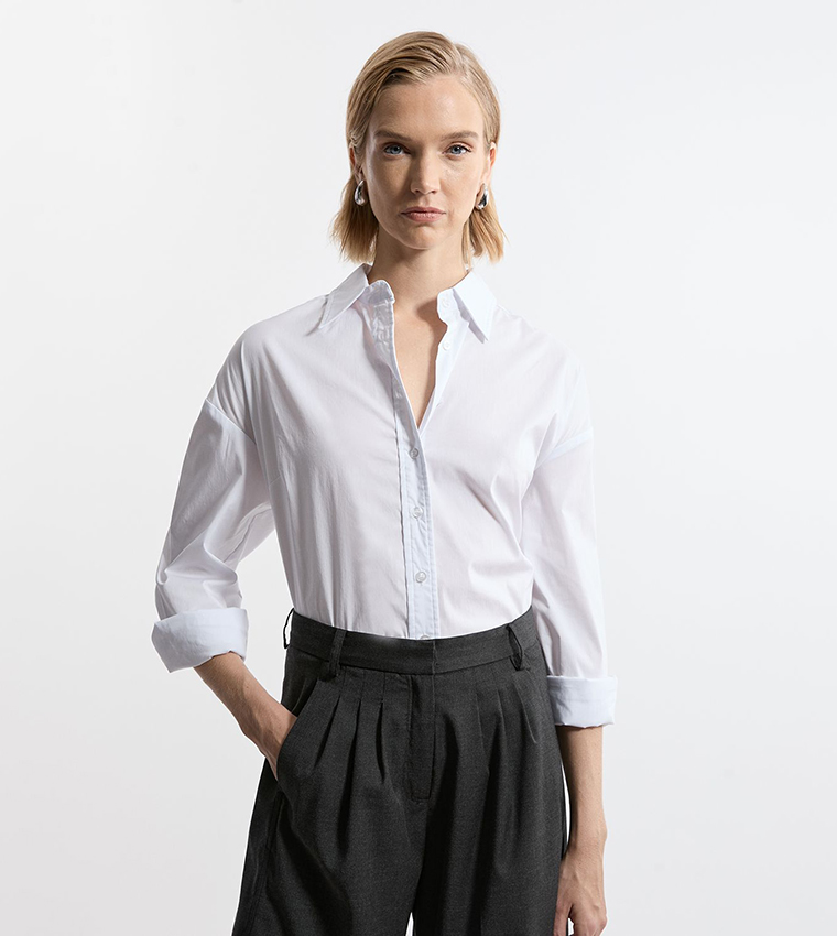 Tailored Cotton Button Through Shirt