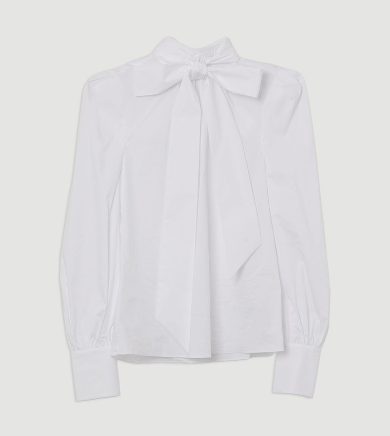 Back Cut-Out Long Sleeves Poplin Shirt