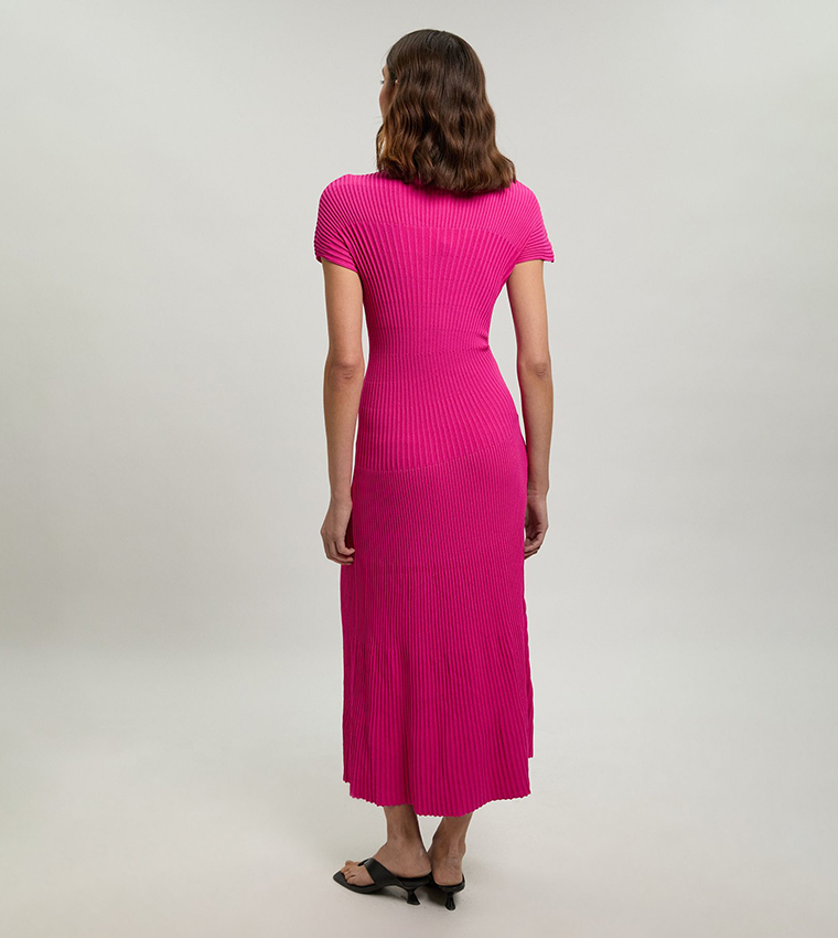 Textured Knit Midi Dress