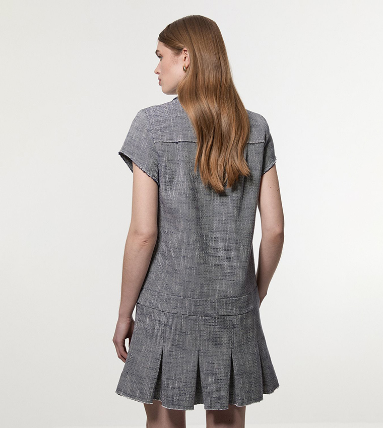 Petite Spring Tweed Tailored Mini Dress - Non Returnable