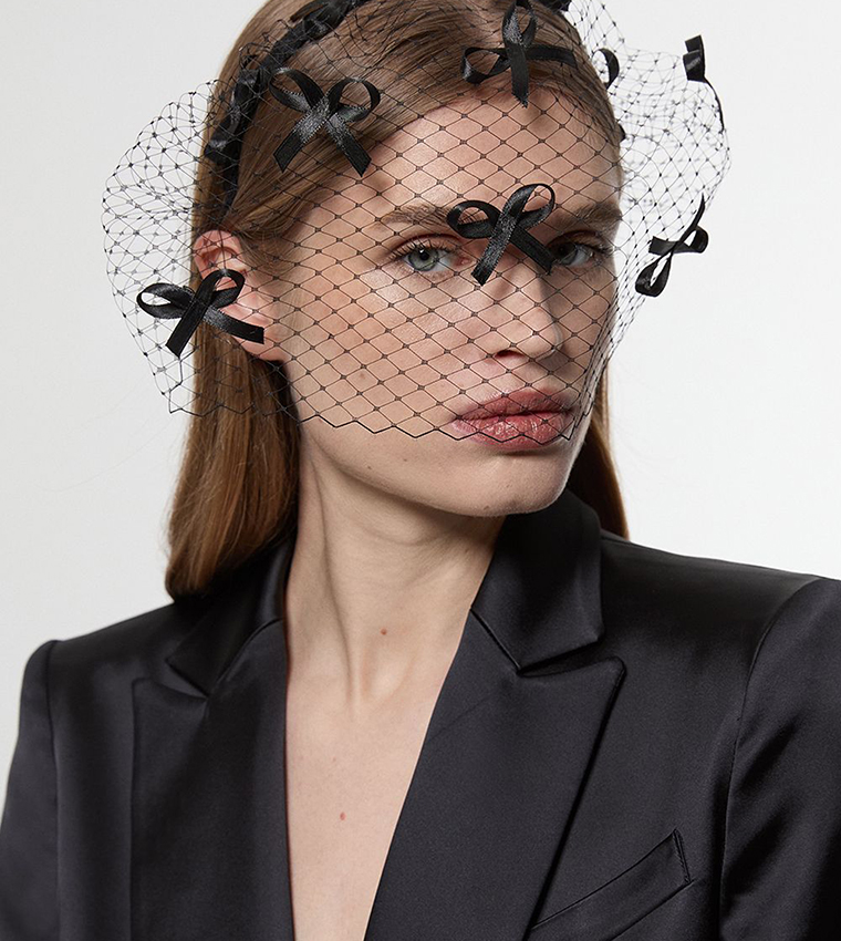 Mesh Bow Detailed Netting Fascinator