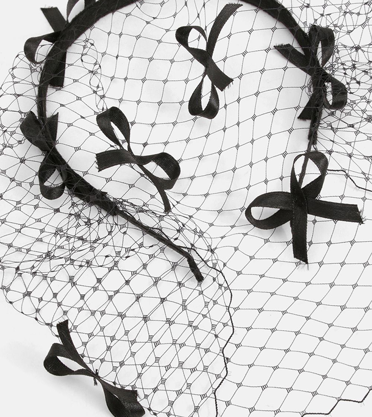 Mesh Bow Detailed Netting Fascinator
