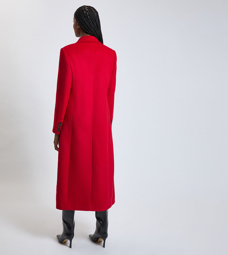 Brushed Wool Double Breasted Tailored Oversized Coat