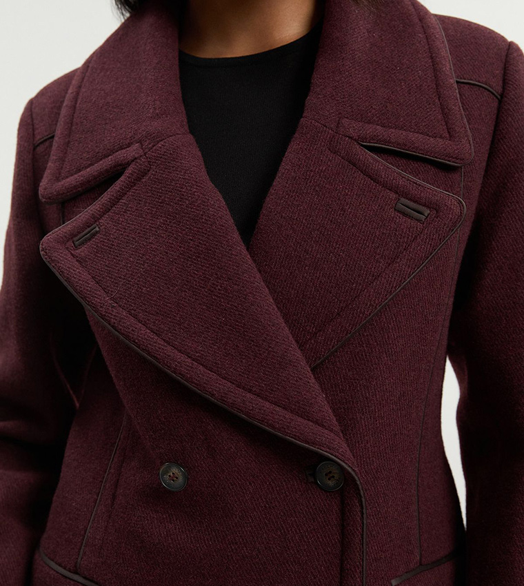 Wool Hybrid Double Breasted Tailored Coat